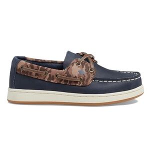 NEW Sperry Cup II Camo Leather Lace Up Boat Shoes Camouflage Comfort Navy 36.5